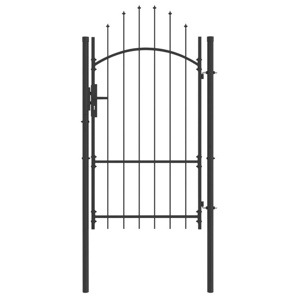 vidaXL Πύλη Κήπου με κλειδαριά Γκρι 170 x 100 εκ. 100 x 175 cm Ατσάλι