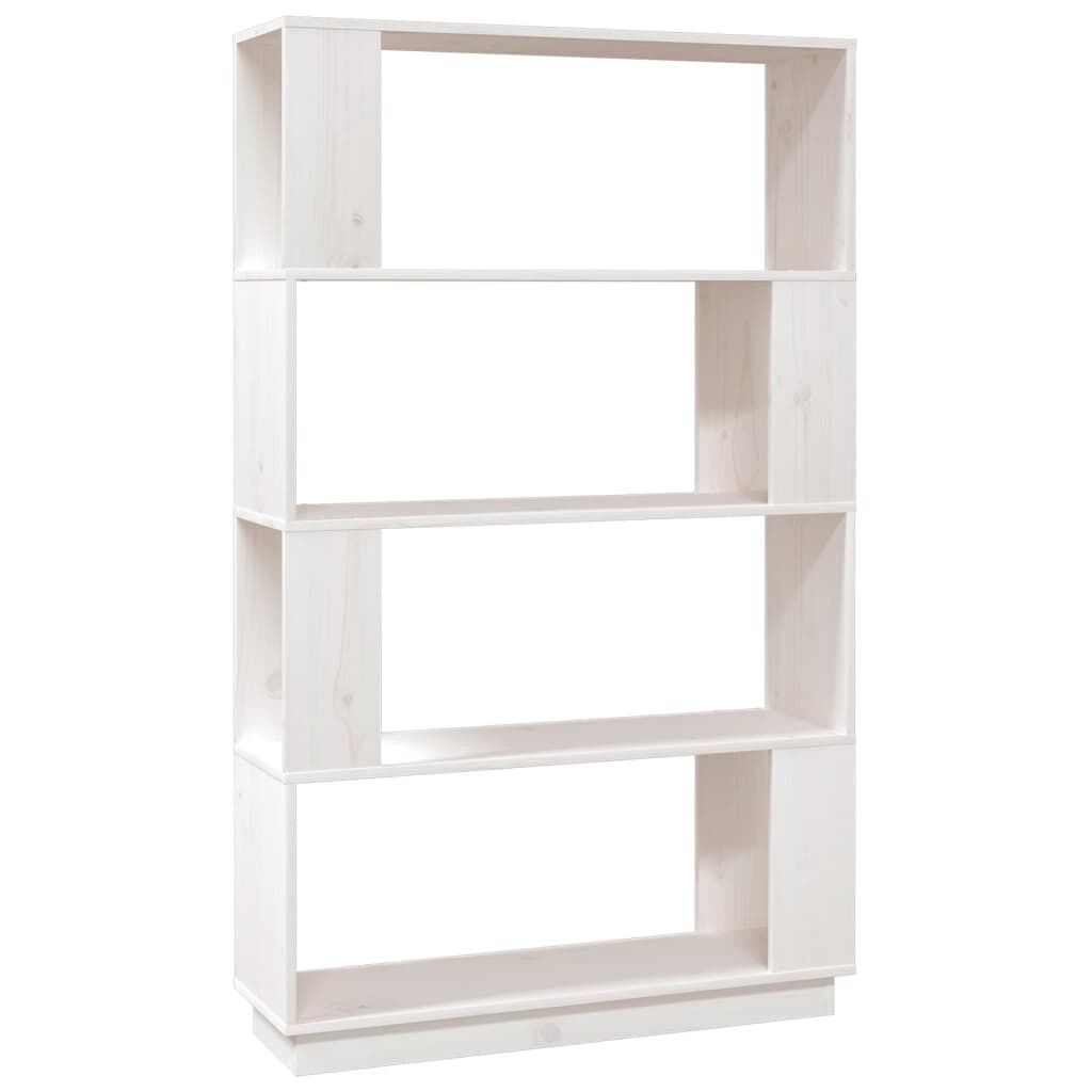 vidaXL Βιβλιοθήκη/Διαχωριστικό Χώρου Λευκό 80x25x132 εκ. Μασίφ Πεύκο