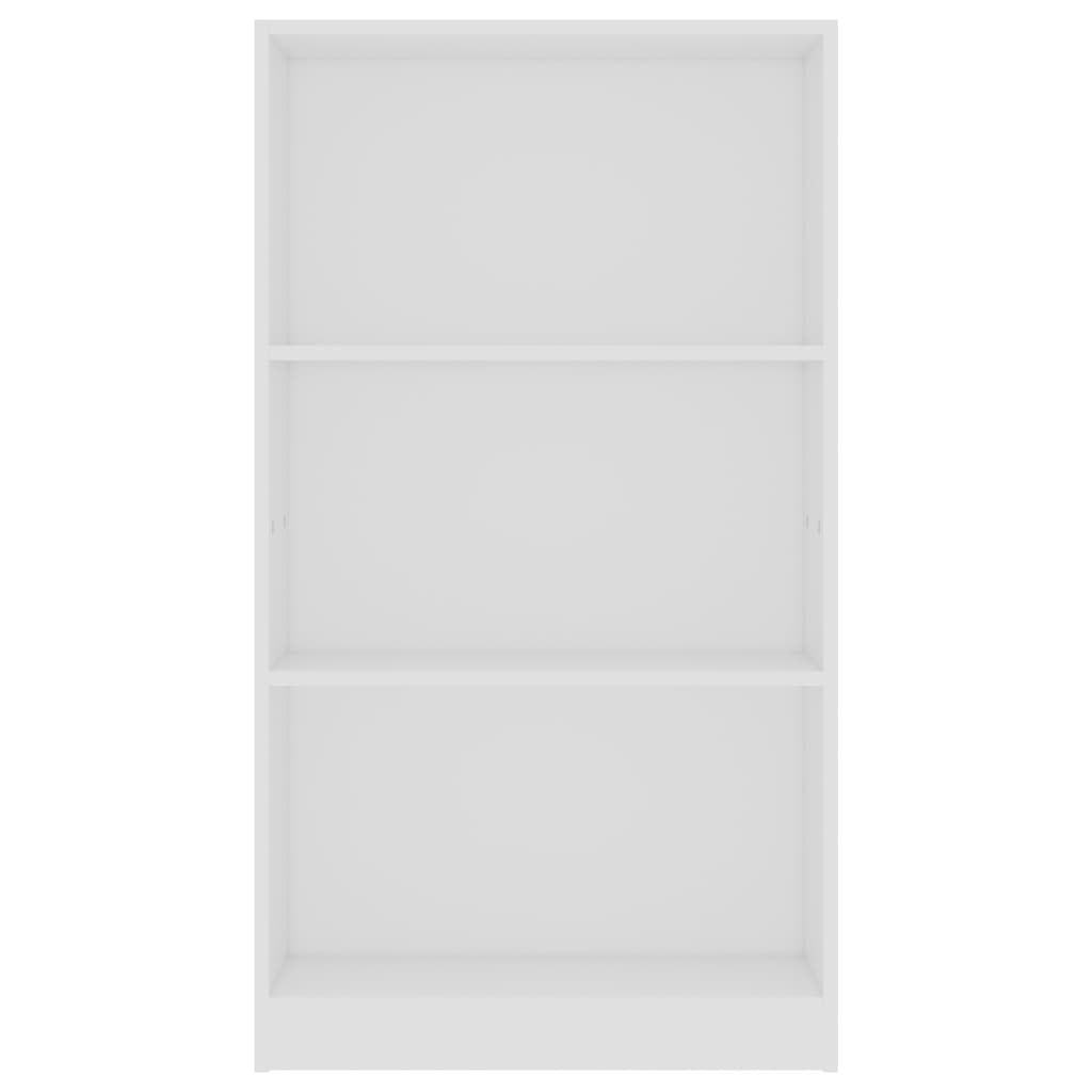 vidaXL Βιβλιοθήκη με 3 Ράφια Λευκή 60x24x109 εκ. Επεξεργασμένο Ξύλο