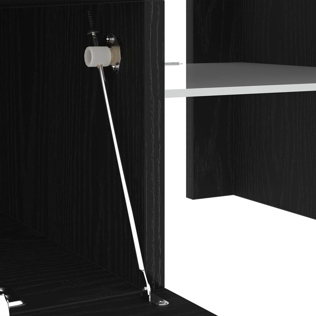 vidaXL Ντουλάπα τηλεόρασης με LED φώτα Μαύρη Δρυς 120x35x40 εκ