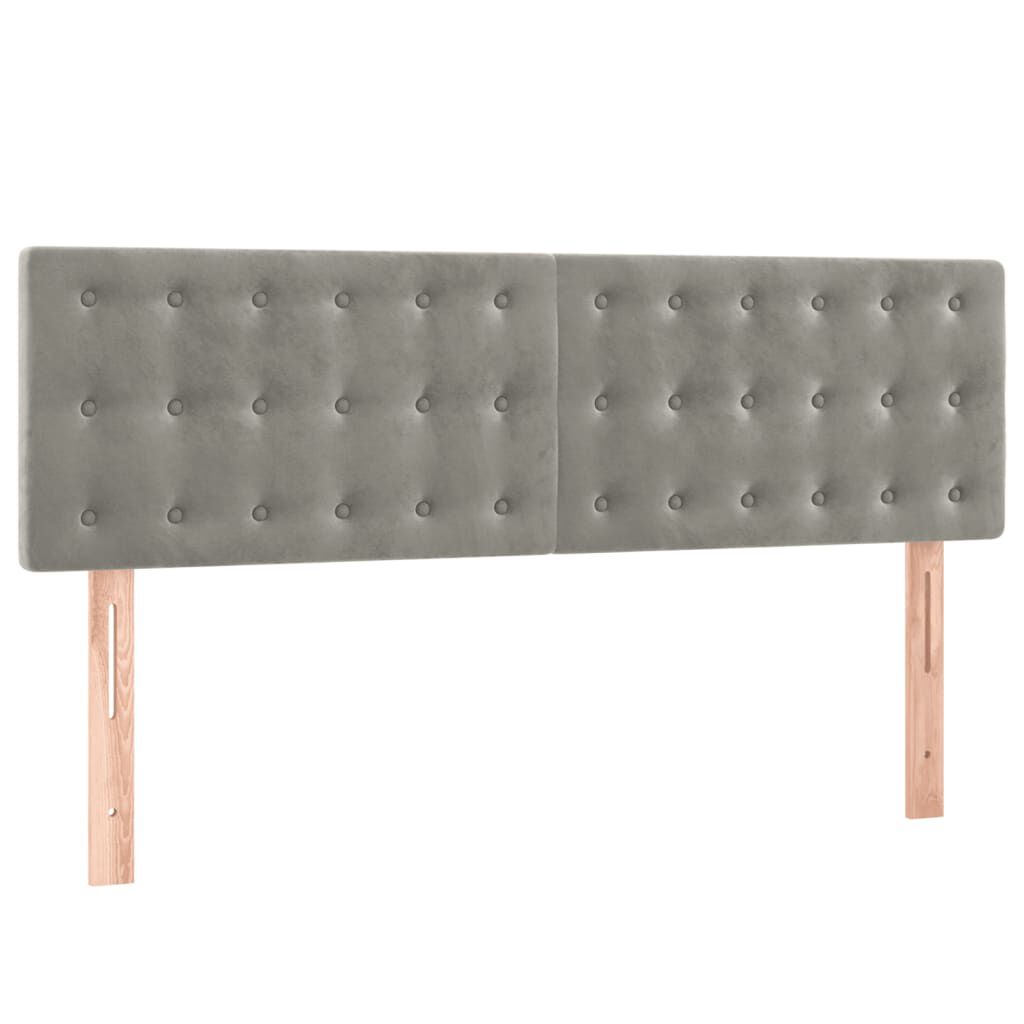 vidaXL Κρεβάτι Boxspring με Στρώμα Ανοιχτό Γκρι 140x200 εκ. Βελούδινο