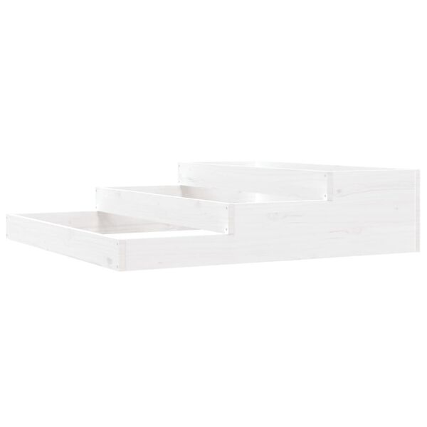 vidaXL Ζαρντινιέρα Λευκή 107 x 107 x 27 εκ. από Μασίφ Ξύλο Πεύκου