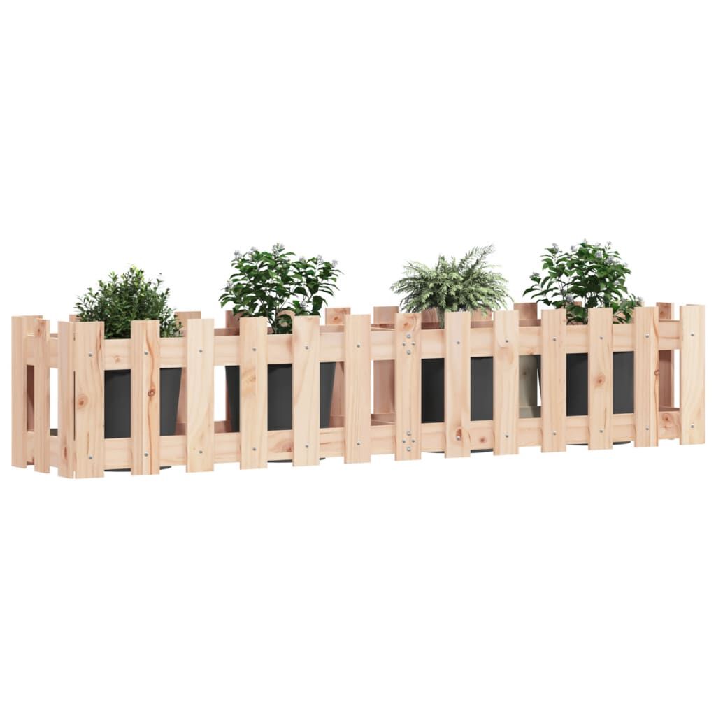 vidaXL Ζαρντινιέρα Υπερυψωμένη Σχ Φράχτη 150 x 30 x 30 εκ. Μασίφ Πεύκο