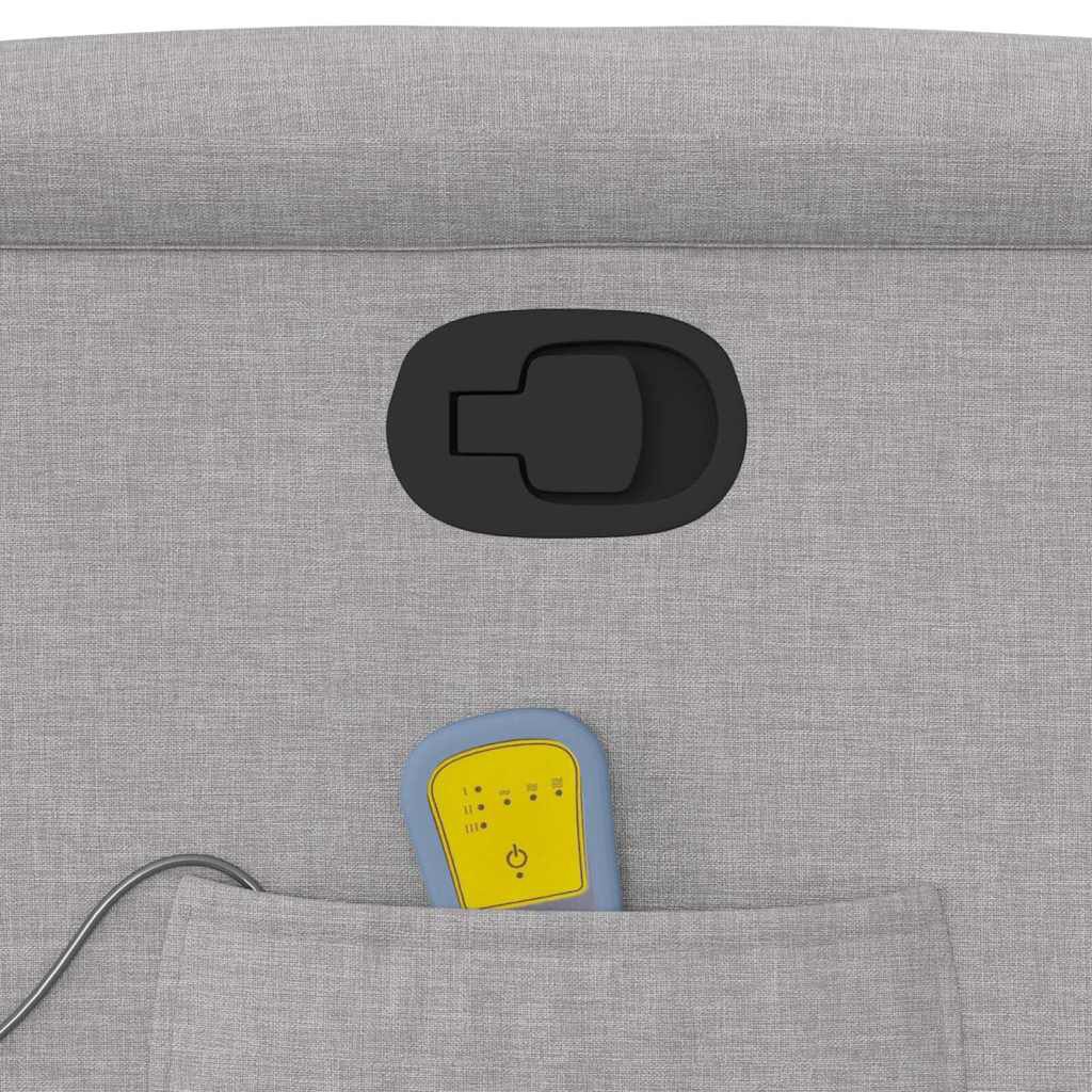 vidaXL καρέκλα ανάκλισης μασάζ Cloud Grey Fabric
