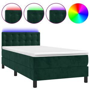 vidaXL &Kappa;&rho;&epsilon;&beta;ά&tau;&iota; Boxspring &mu;&epsilon; &Sigma;&tau;&rho;ώ&mu;&alpha; & LED &Sigma;&kappa;. &Pi;&rho;ά&sigma;&iota;&nu;&omicron; 80x200 &epsilon;&kappa; &Beta;&epsilon;&lambda;&omicron;ύ&delta;&omicron;