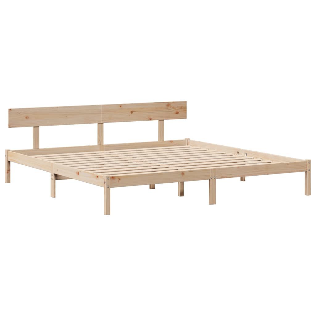 vidaXL Κρεβάτι Βιβλιοθήκη Χωρίς Στρώμα 180x200 εκ Μασίφ Ξύλο Πεύκου