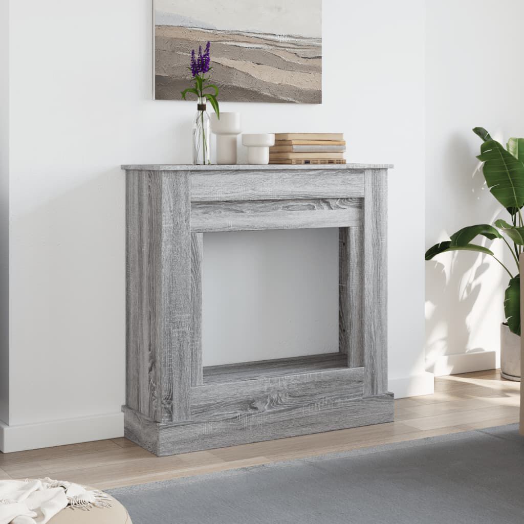vidaXL Πλαίσιο Τζακιού Γκρι Sonoma 90x30x90 εκ. από Επεξ. Ξύλο