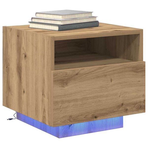 vidaXL Κομοδίνο artisan δρυς 40 x 39 x 37 εκ Επεξεργασμένο ξύλο