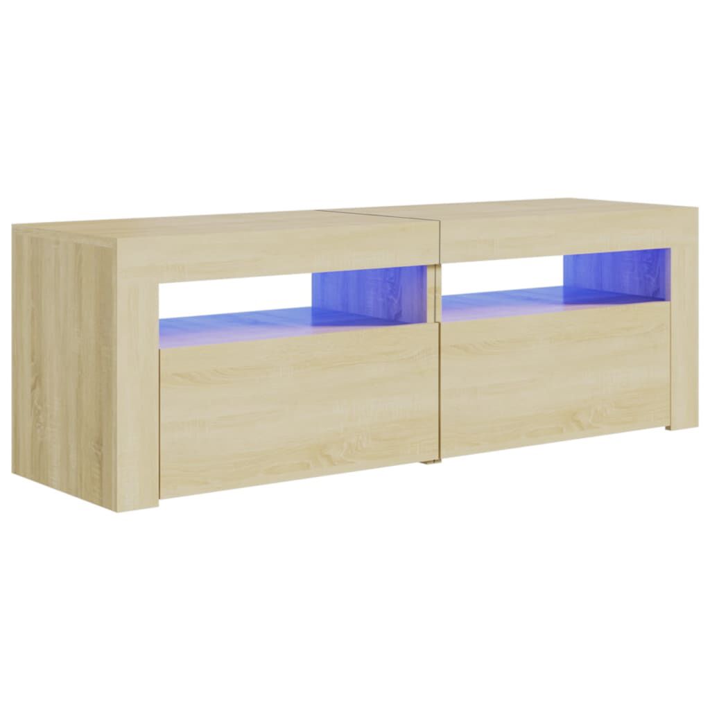 vidaXL Έπιπλο Τηλεόρασης με LED Sonoma Δρυς 120x35x40 εκ.