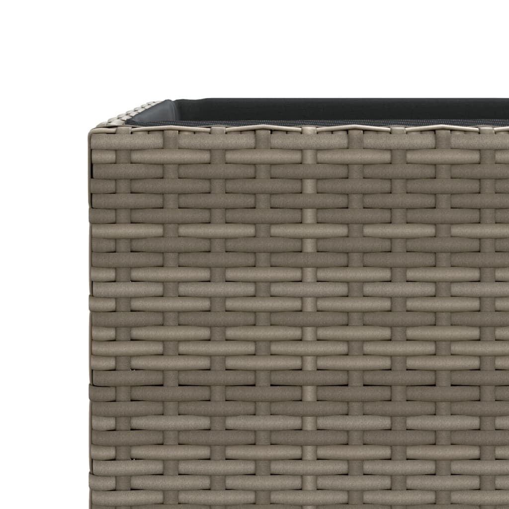 vidaXL Ζαρντινιέρες Κήπου 2 τεμ. Γκρι 40x40x80 εκ. από Συνθετικό Ρατάν