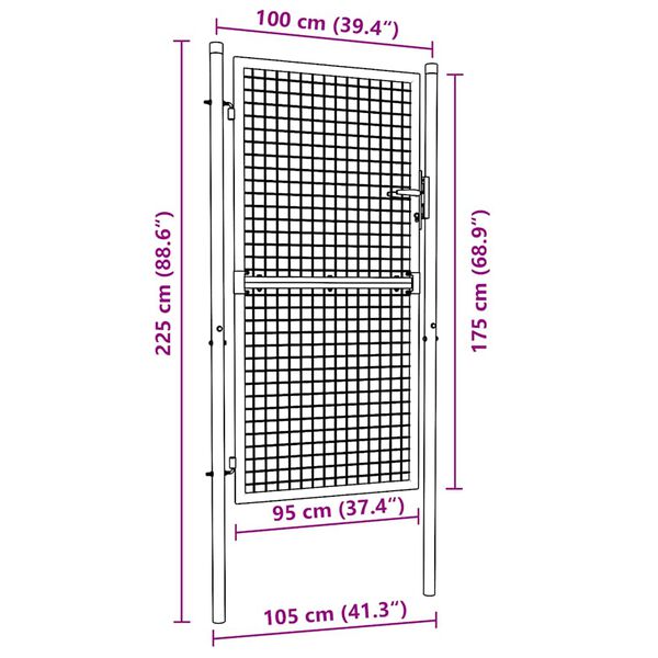 vidaXL Πόρτα Περίφραξης Πράσινη 100 x 175 εκ. Ατσάλινη
