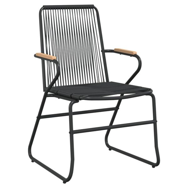 vidaXL Καρέκλες Κήπου 4 τεμ. Μαύρες 58 x 59 x 85,5 εκ. Ρατάν PVC
