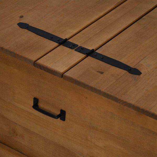 vidaXL Σεντούκι αποθήκευσης HALDEN 91x91x47 cm Ξύλο μασίφ πεύκο