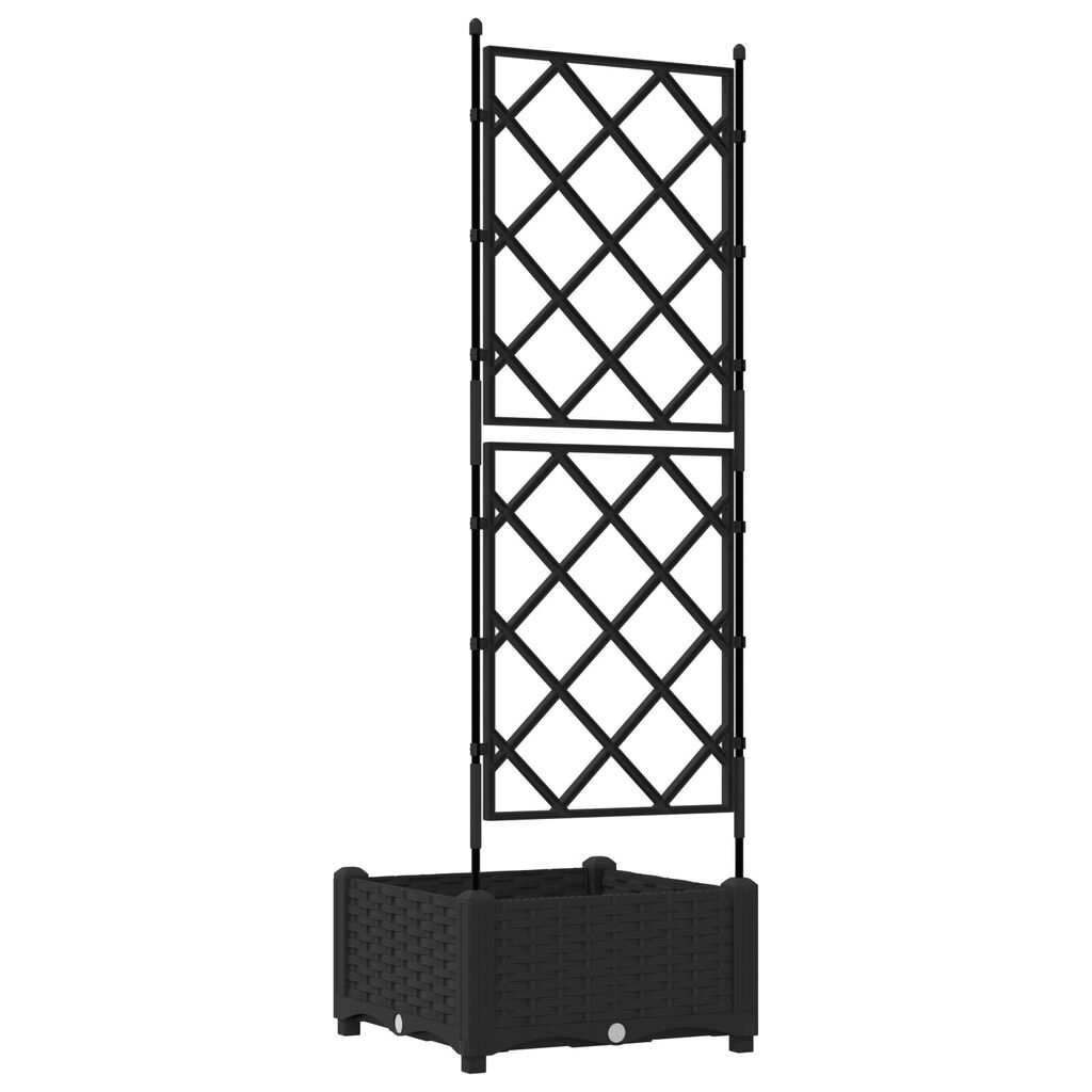vidaXL Γλάστρα Κήπου με Πύρο Μαύρη 40x40x125.5 εκ.