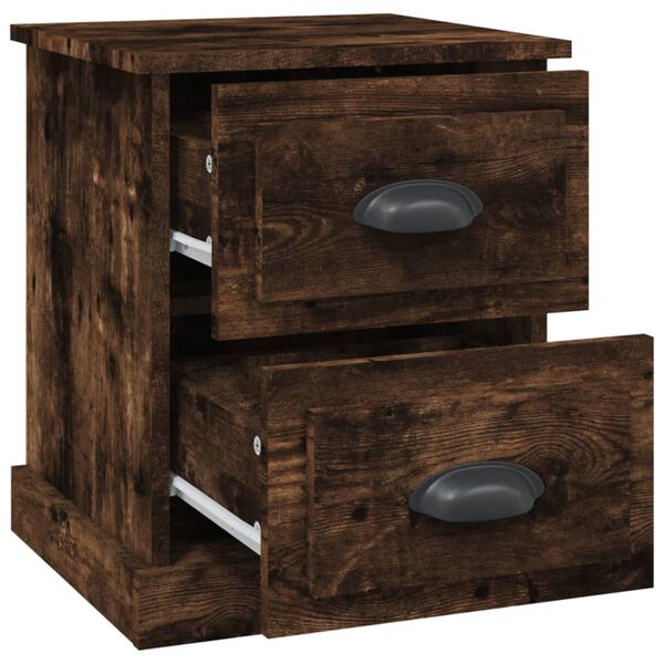 vidaXL Κομοδίνο Καπνιστή δρυς 39x39x47,5 εκ. από Επεξεργασμένο Ξύλο