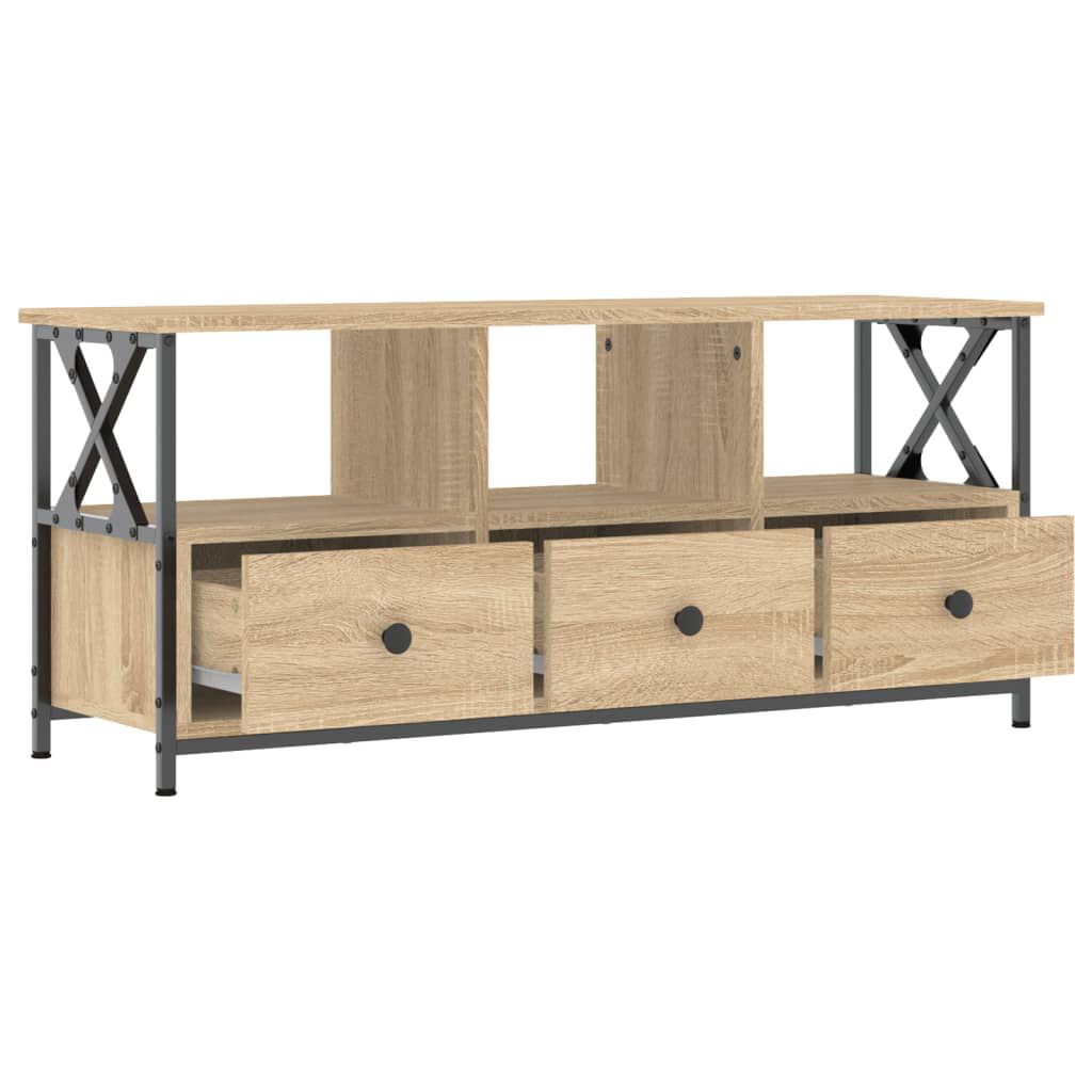 vidaXL Έπιπλο Τηλεόρασης Sonoma Δρυς 102x33x45 εκ. Επεξ. Ξύλο/Σίδερο