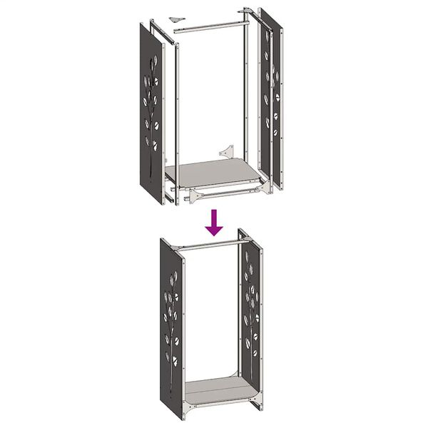 vidaXL Ράφι Καυσόξυλων 40x30x80 εκ. Χάλυβας ψυχρής έλασης