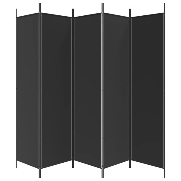 vidaXL Διαχωριστικό Δωματίου με 5 Πάνελ Μαύρο 250x200 εκ. από Ύφασμα