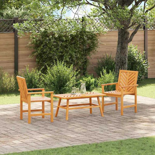 vidaXL Σετ Ξαπλώστρας Κήπου 2 pcs Καφέ Μασίφ ξύλο ακακίας