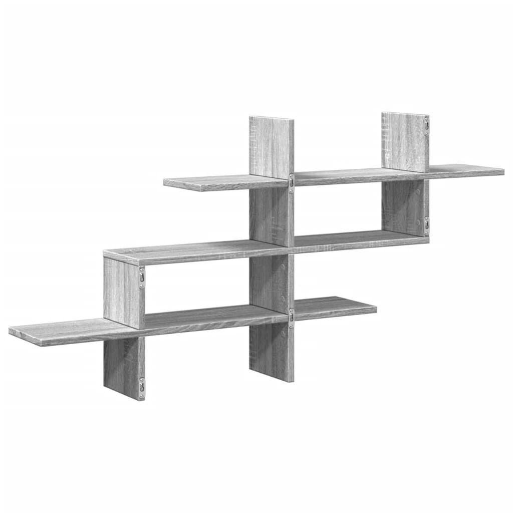 vidaXL Ραφιέρα Τοίχου Γκρι Sonoma 124,5x18x60,5 εκ. Επεξεργασμένο Ξύλο
