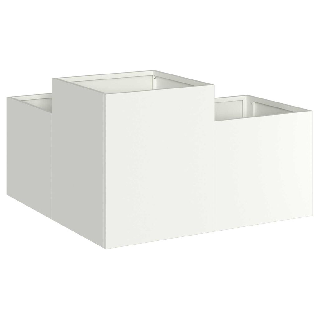 vidaXL Γλάστρα Κήπου Λευκό 80 x 80 x 48 εκ. Ατσάλι