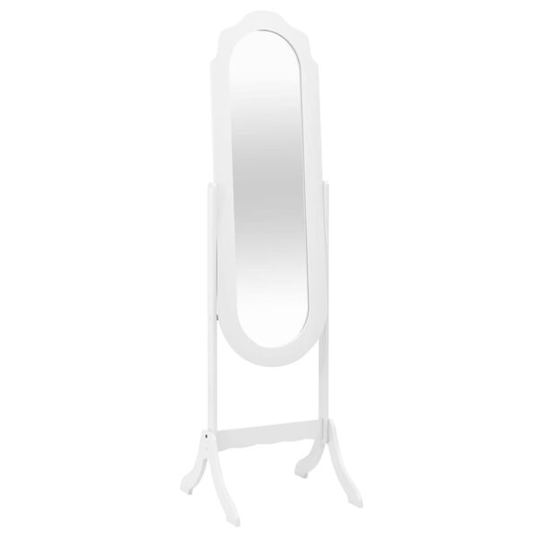 vidaXL Καθρέπτης Επιδαπέδιος Λευκός 45,5x47,5x160 εκ. Επεξ. Ξύλο