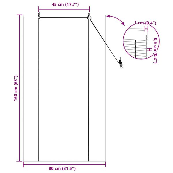 vidaXL Ρολά και Σκίες Παραθύρων Κίτρινο 80 x 160 cm Μπαμπού