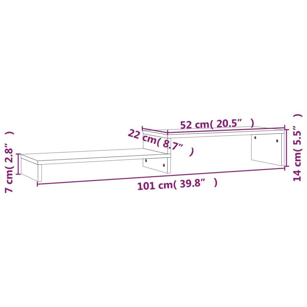 vidaXL Βάση Οθόνης (52-101) x 22 x 14 εκ. από Μασίφ Ξύλο Πεύκου