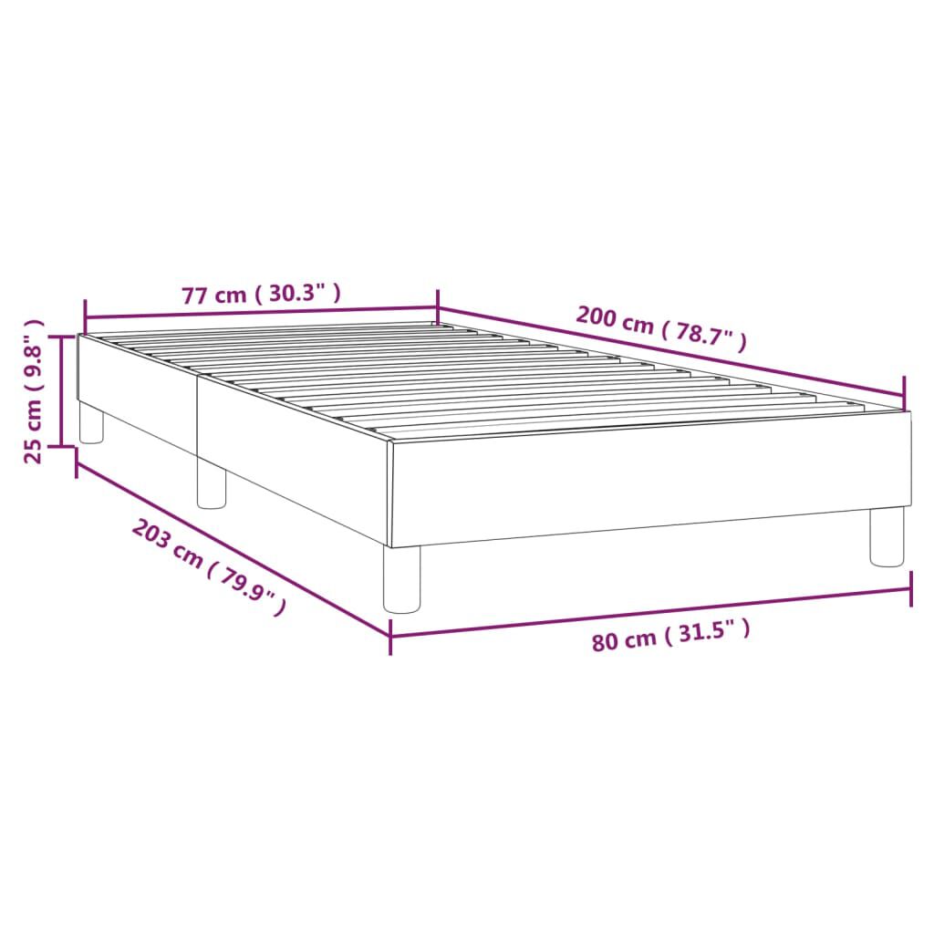 vidaXL Σκελετός Κρεβατιού Χωρίς Στρώμα Taupe 80x200 εκ. Υφασμάτινο