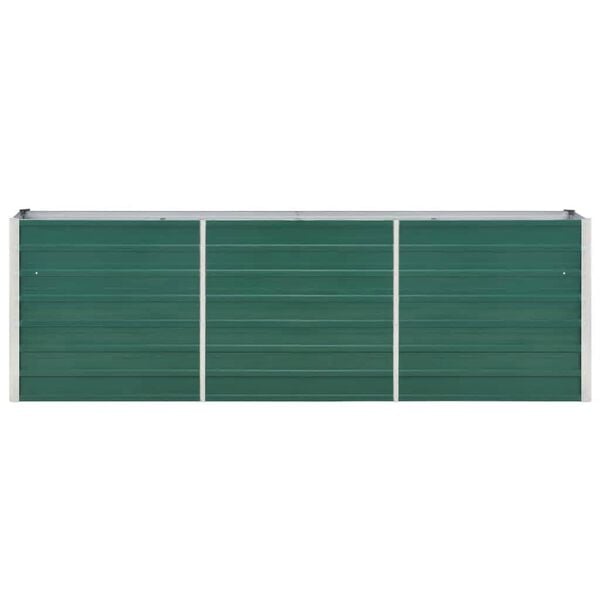 vidaXL Ζαρντινιέρα Υπερυψωμένη Πράσινη 240x40x77 εκ. Γαλβαν. Χάλυβας