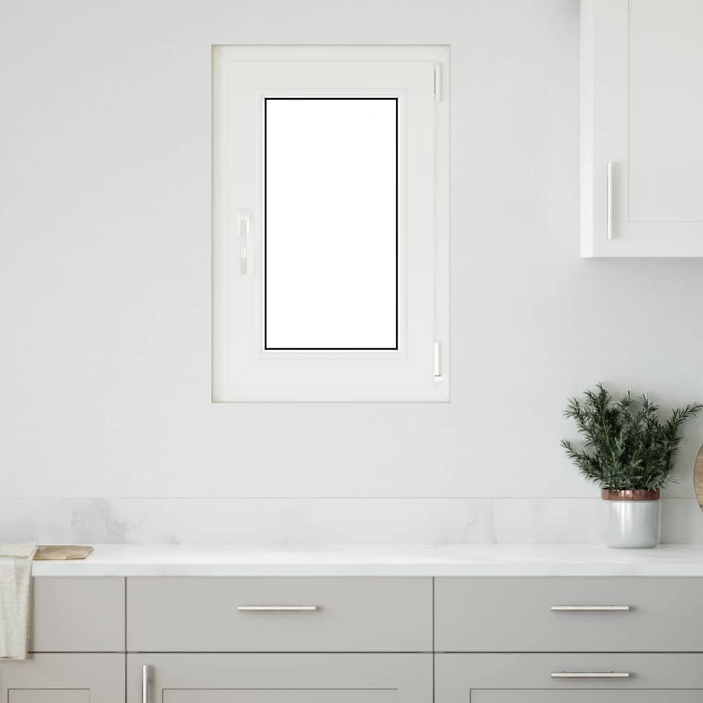 vidaXL Παράθυρο Υπογείου "RISOR" 50x75 εκ. Ανακλινόμενο & Περιστρεφόμενο DIN Δεξιό Λευκό