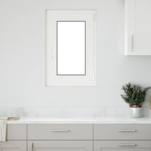 vidaXL Παράθυρο Υπογείου "RISOR" 50x75 εκ. Ανακλινόμενο & Περιστρεφόμενο DIN Δεξιό Λευκό
