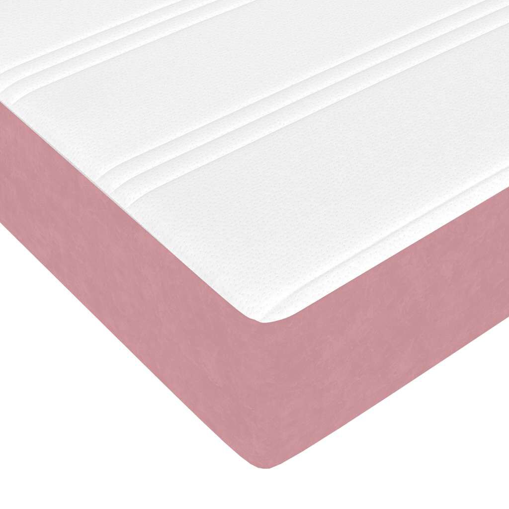 vidaXL Οθωμανικό κρεβάτι με στρώμα ροζ 120x200cm Velvet