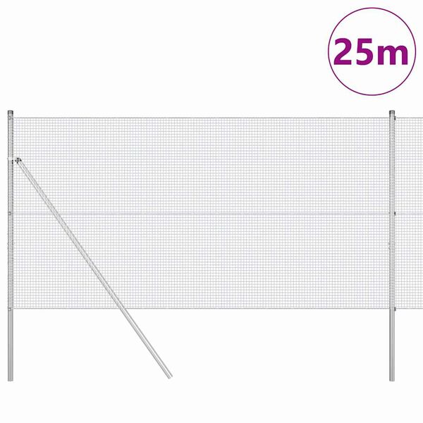 vidaXL &Sigma;&tau;ύ&lambda;&omicron;&sigmaf; &Pi;&epsilon;&rho;&iota;&phi;&rho;ά&xi;&epsilon;&omega;&nu; &Alpha;&sigma;&eta;&mu;ί 25 x 1,2 m (16 x 16 mm &pi;&lambda;έ&gamma;&mu;&alpha;) &Alpha;&tau;&sigma;ά&lambda;&iota;