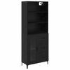 vidaXL Highboard &Mu;&alpha;ύ&rho;&eta; &Omicron;&xi;&upsilon;ά 69,5 x 34 x 180 &epsilon;&kappa;. &Epsilon;&pi;&epsilon;&xi;&epsilon;&rho;&gamma;&alpha;&sigma;&mu;έ&nu;&omicron; &Xi;ύ&lambda;&omicron;