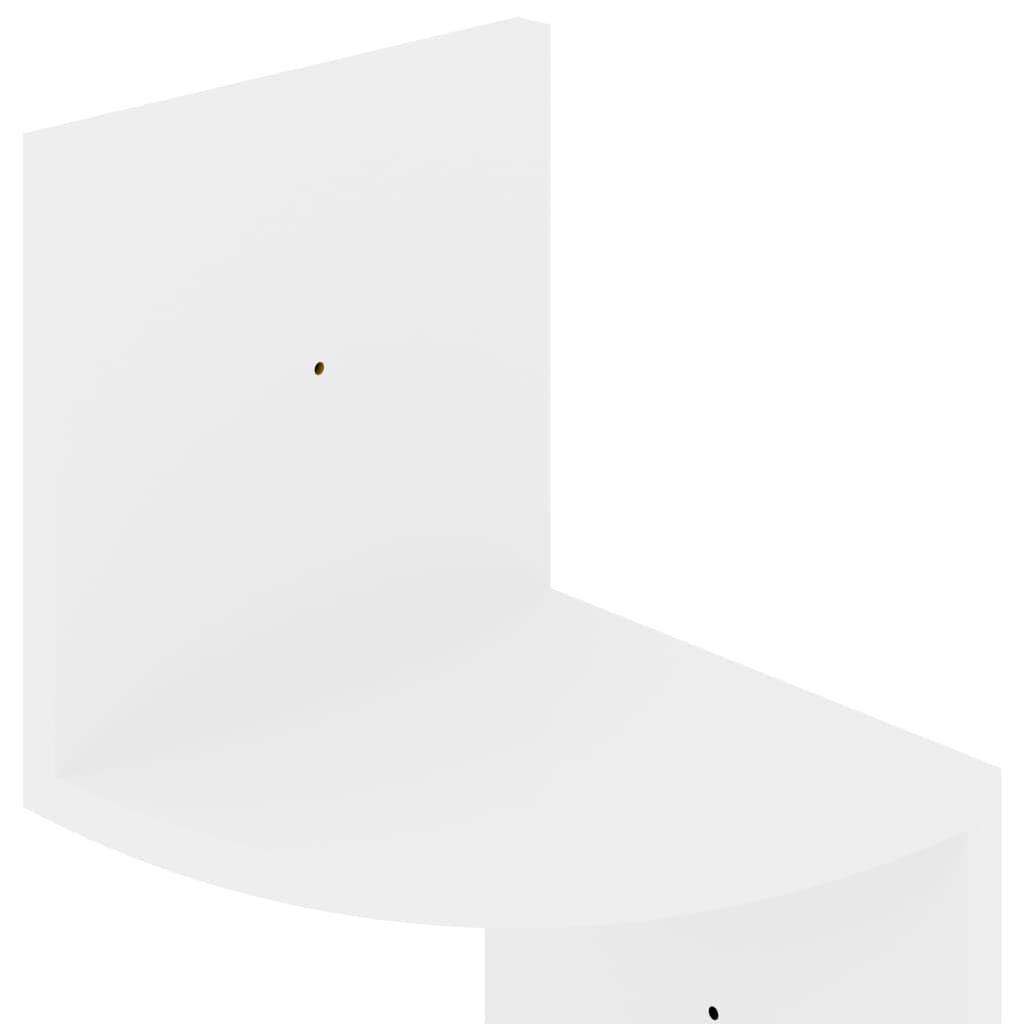 vidaXL Γωνιακή Ραφιέρα Τοίχου Λευκή Γυαλ. 19x19x123 εκ. από Επεξ. Ξύλο