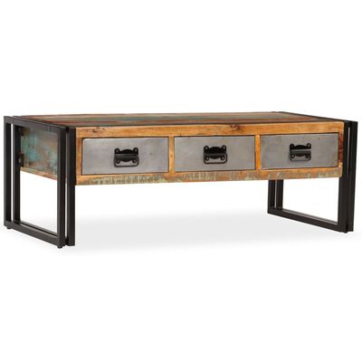 vidaXL Τραπεζάκι Σαλονιού με 3 Συρτάρια 100x50x35 εκ. Ανακυκλ. Ξύλο