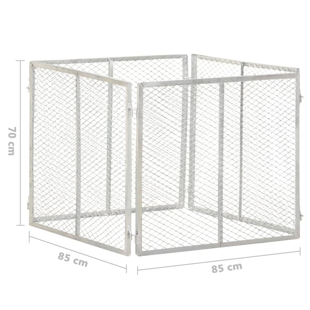 vidaXL Κομποστοποιητής Κήπου 85 x 85 x 70 εκ. Γαλβανισμένος Σίδηρος