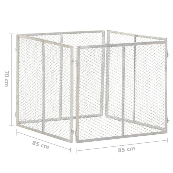 vidaXL Κομποστοποιητής Κήπου 85 x 85 x 70 εκ. Γαλβανισμένος Σίδηρος