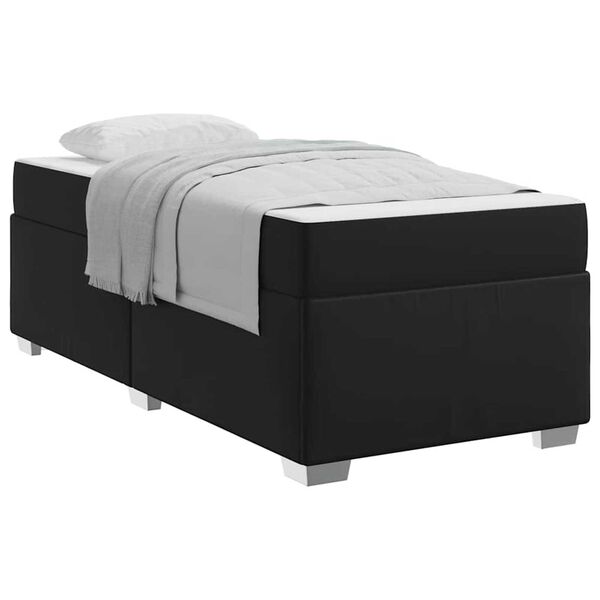 vidaXL Σκελετός Κρεβατιού Μαύρο 90 x 190 cm Τεχνητό δέρμα