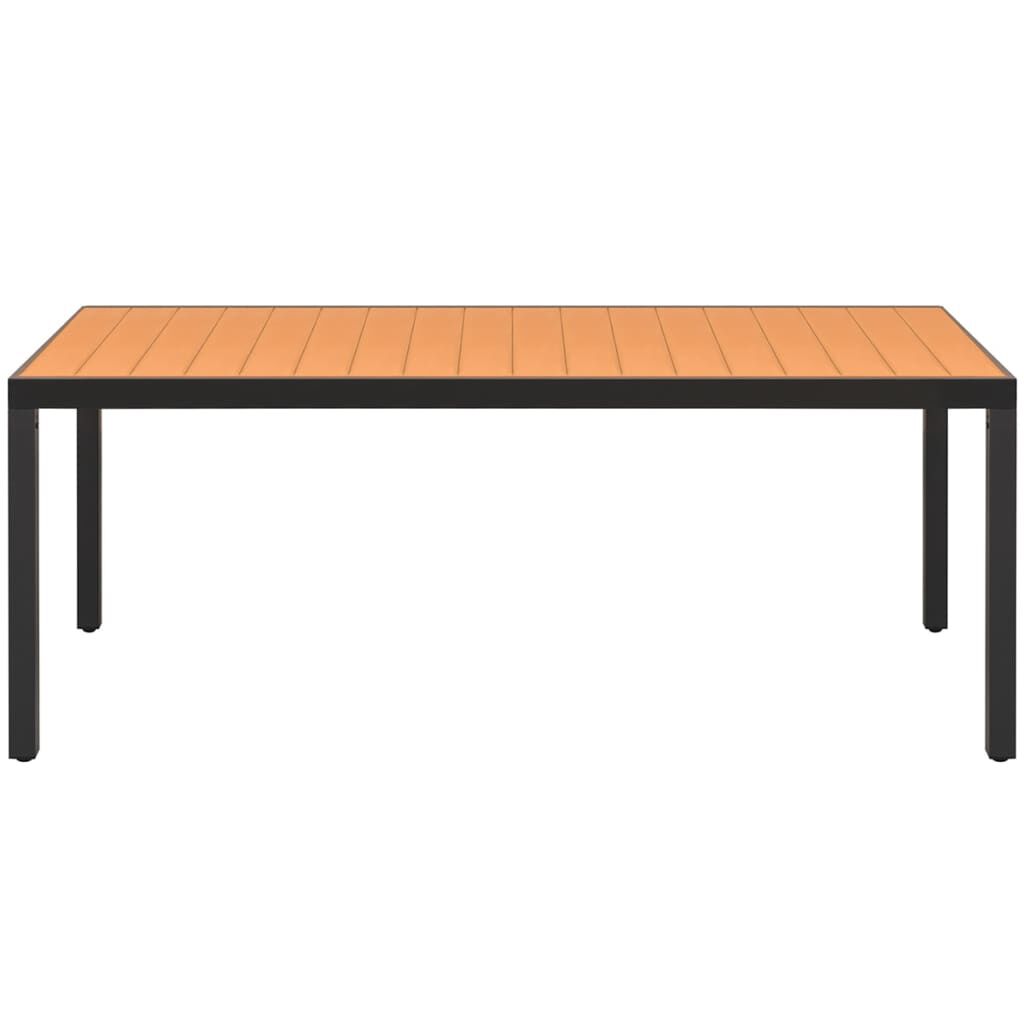 vidaXL Τραπέζι Κήπου Καφέ 185 x 90 x 74 εκ. από Αλουμίνιο / WPC