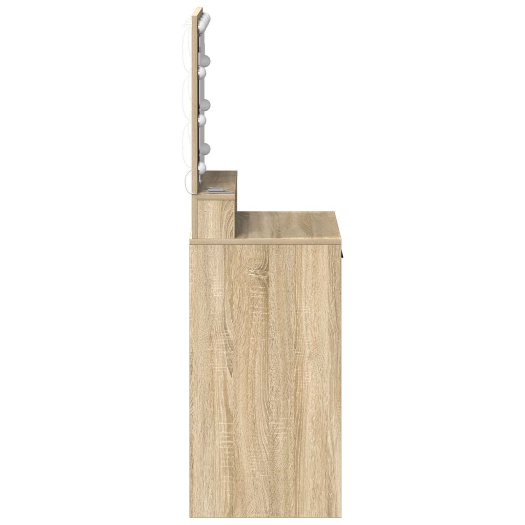vidaXL Καθρέφτης με φώτα LED σε χρώμα Sonoma Oak 50x41x135 εκ.