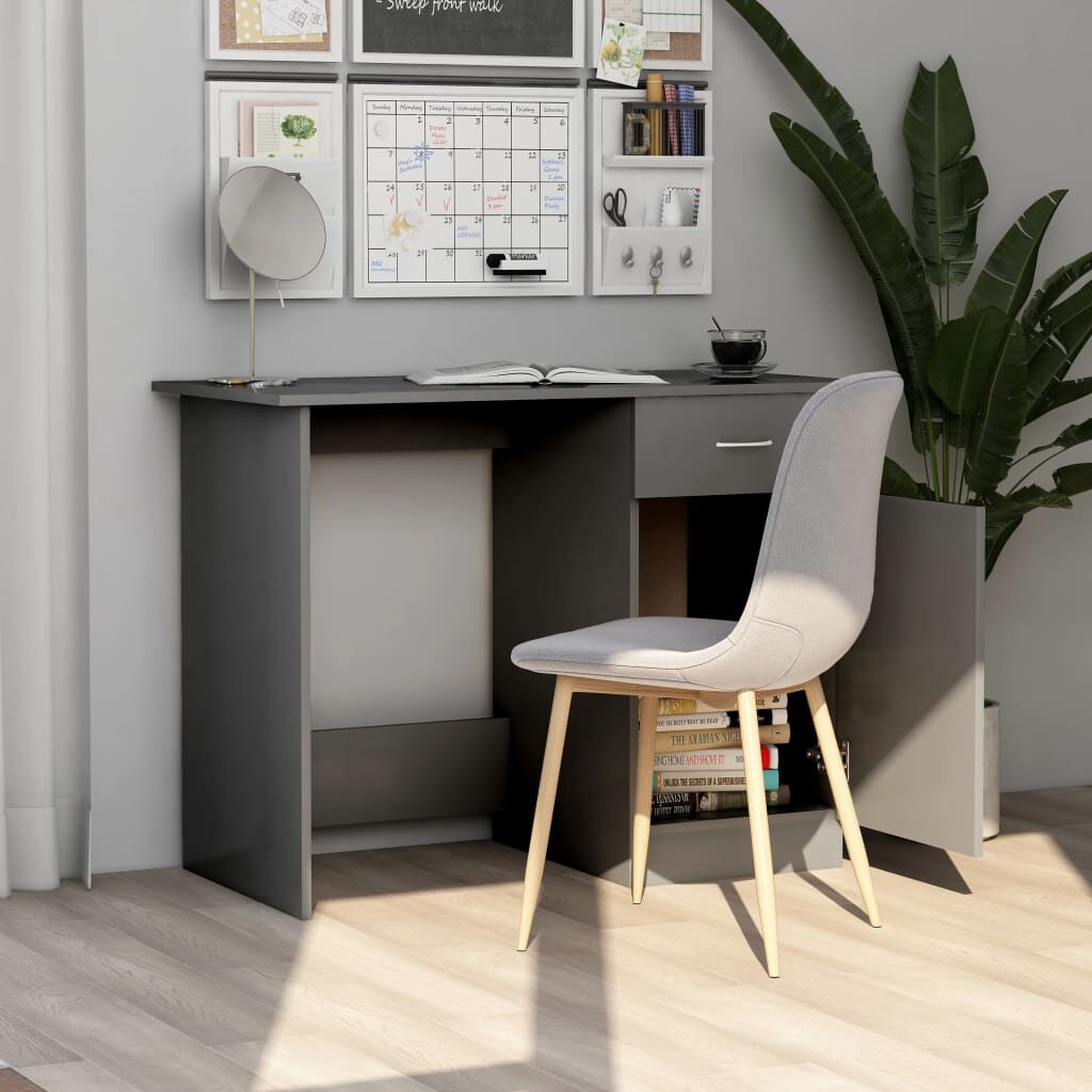 vidaXL Γραφείο Γκρι 100 x 50 x 76 εκ. από Μοριοσανίδα