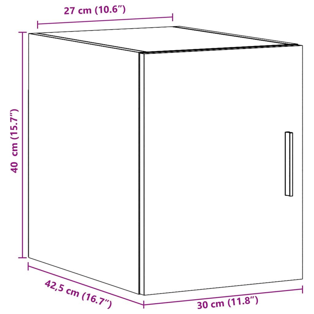 vidaXL Ντουλάπι Τοίχου άσπρο 30x42,5x40 εκ. Επεξεργασμένο Ξύλο