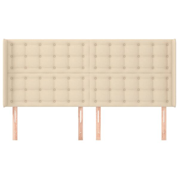 vidaXL Κεφαλάρι με Πτερύγια Κρεμ 203x16x118/128 εκ. Υφασμάτινο