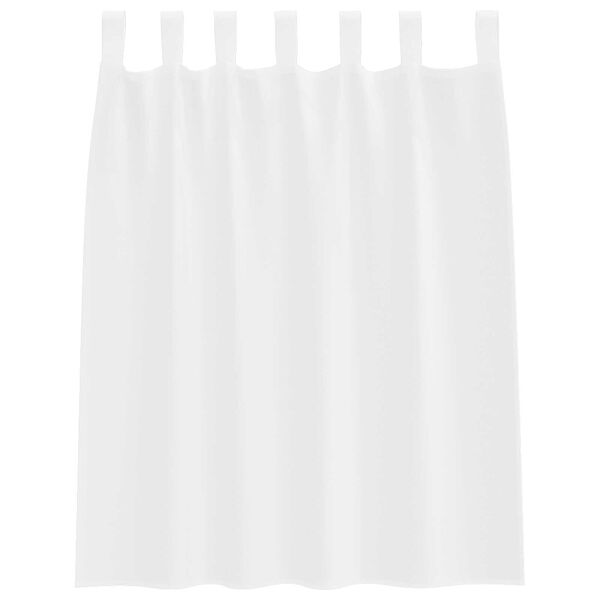 vidaXL Κουρτίνες με κουρτίνες 2 pcs Λευκό 140 x 140 εκ. Πολυεστέρας