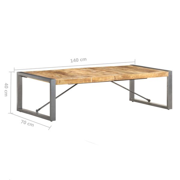 vidaXL Τραπεζάκι Σαλονιού 140 x 70 x 40 εκ. Ακατέργαστο Ξύλο Μάνγκο
