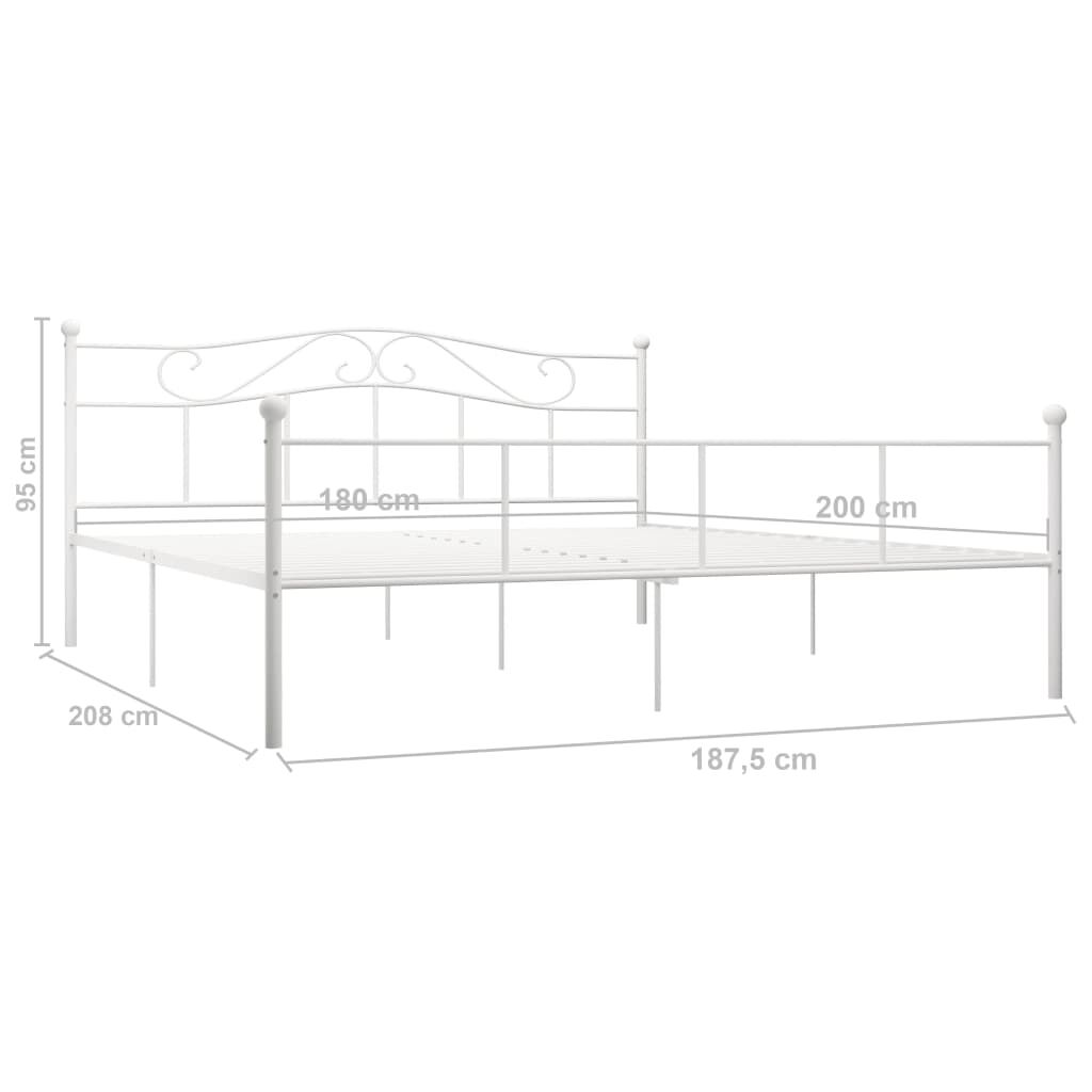 vidaXL Πλαίσιο Κρεβατιού Λευκό 180 x 200 εκ. Μεταλλικό