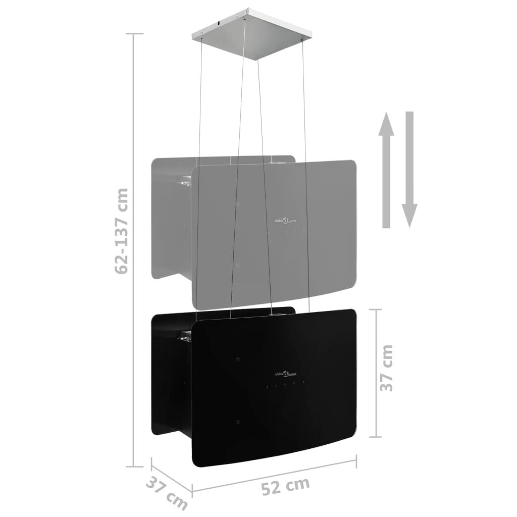vidaXL Απορροφητήρας Νησίδα Κρεμαστός Αφής με LCD από Ψημένο Γυαλί