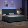vidaXL Κρεβάτι Box Spring LED με Στρώμα Σκούρο Πράσινο 200 x 200 cm